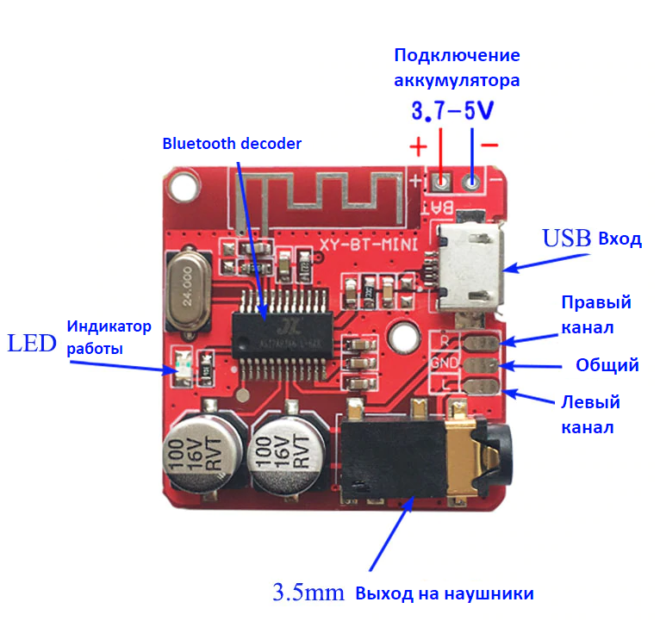 мр3 модуль с usb и bluetooth схема подключения